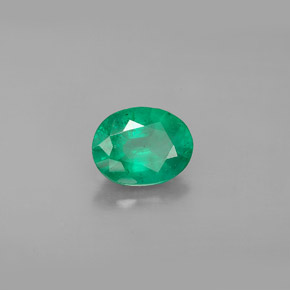 1.11 ct Green Emerald Stone, Natural Emerald in Oval Facet Shape for Sale