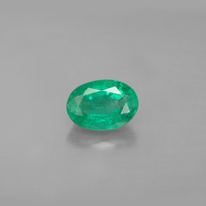 1.00 ct Green Emerald Gemstone, Emerald Gem in Oval Facet Shape for Sale.