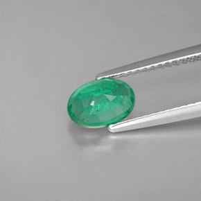 Emerald Gemstone in 7.6 x 5.3 mm Size for Sale, Emerald Stone in Green Color