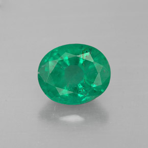 1.01 ct Green Emerald Gemstone, Emerald Gem in Oval Facet Shape for Sale.