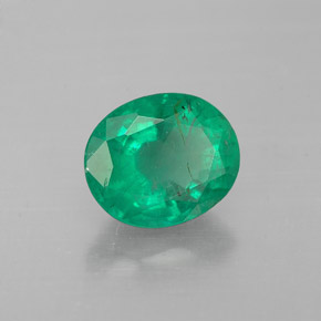1.01 ct Green Emerald Stone, Natural Emerald in Oval Facet Shape for Sale