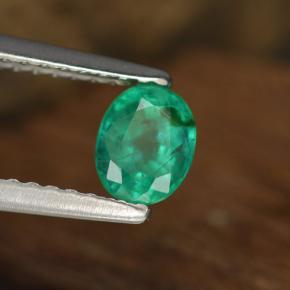 0.48 ct Green Emerald Stone, Natural Emerald in Oval Facet Shape for Sale