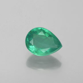 0.79 ct Green Emerald Gemstone, Emerald Gem in Pear Facet Shape for Sale.