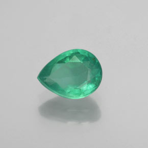 0.79 ct Green Emerald Stone, Natural Emerald in Pear Facet Shape for Sale