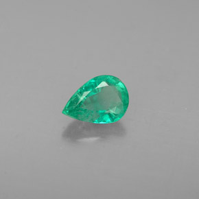 0.41 ct Green Emerald Stone, Natural Emerald in Pear Facet Shape for Sale