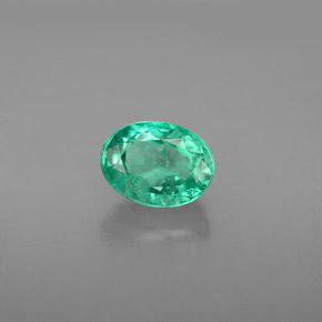 1.20 ct Green Emerald Gemstone, Emerald Gem in Oval Facet Shape for Sale.
