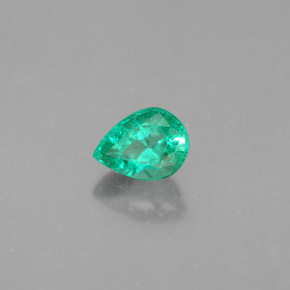 0.40 ct Green Emerald Stone, Natural Emerald in Pear Facet Shape for Sale