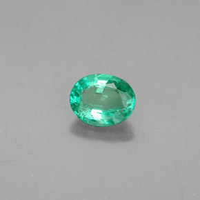 0.64 ct Green Emerald Stone, Natural Emerald in Oval Facet Shape for Sale