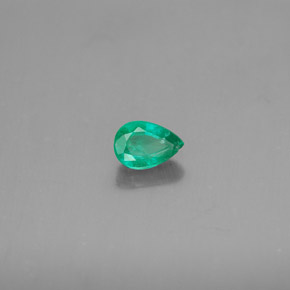 0.43 ct Green Emerald Stone, Natural Emerald in Pear Facet Shape for Sale
