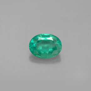 0.60 ct Green Emerald Gemstone, Emerald Gem in Oval Facet Shape for Sale.