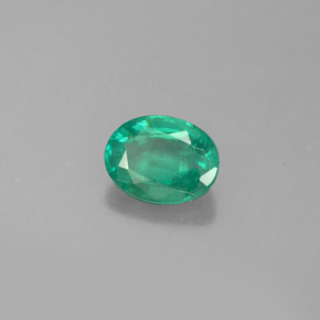 0.60 ct Green Emerald Stone, Natural Emerald in Oval Facet Shape for Sale