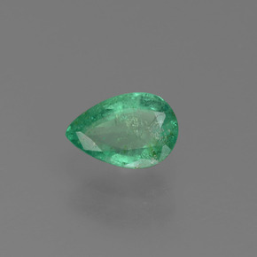 0.43 ct Green Emerald Stone, Natural Emerald in Pear Facet Shape for Sale