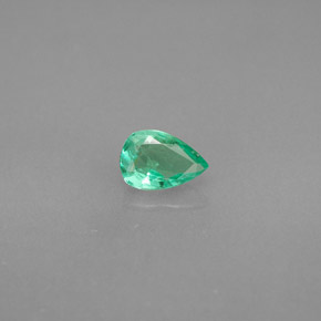 0.35 ct Green Emerald Gemstone, Emerald Gem in Pear Facet Shape for Sale.