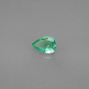0.35 ct Green Emerald Stone, Natural Emerald in Pear Facet Shape for Sale