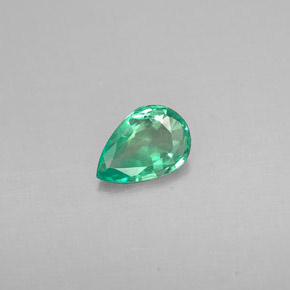 0.28 ct Green Emerald Gemstone, Emerald Gem in Pear Facet Shape for Sale.