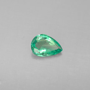0.28 ct Green Emerald Stone, Natural Emerald in Pear Facet Shape for Sale
