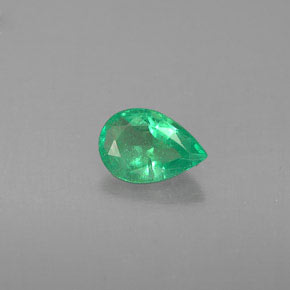0.33 ct Green Emerald Stone, Natural Emerald in Pear Facet Shape for Sale