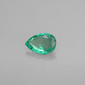 0.32 ct Green Emerald Stone, Natural Emerald in Pear Facet Shape for Sale