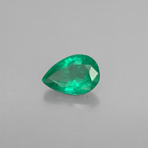 0.37 ct Green Emerald Stone, Natural Emerald in Pear Facet Shape for Sale