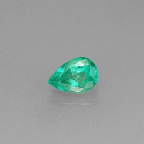 0.46 ct Green Emerald Gemstone, Emerald Gem in Pear Facet Shape for Sale.