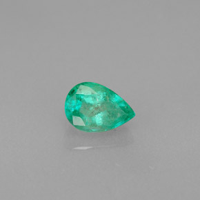 0.46 ct Green Emerald Stone, Natural Emerald in Pear Facet Shape for Sale