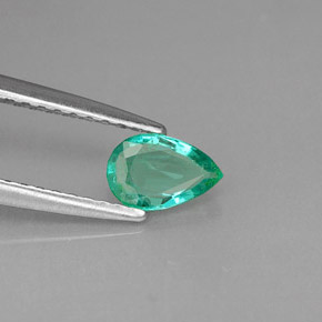 0.32 ct Green Emerald Stone, Natural Emerald in Pear Facet Shape for Sale