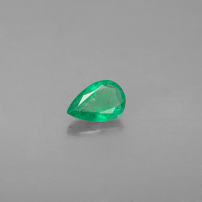 0.33 ct Green Emerald Stone, Natural Emerald in Pear Facet Shape for Sale
