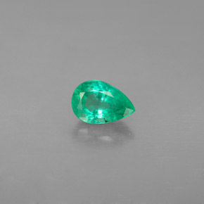 0.43 ct Green Emerald Gemstone, Emerald Gem in Pear Facet Shape for Sale.