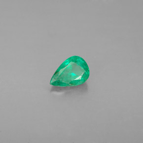 0.37 ct Green Emerald Stone, Natural Emerald in Pear Facet Shape for Sale