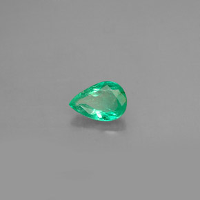 0.37 ct Green Emerald Stone, Natural Emerald in Pear Facet Shape for Sale