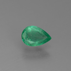 0.37 ct Green Emerald Gemstone, Emerald Gem in Pear Facet Shape for Sale.