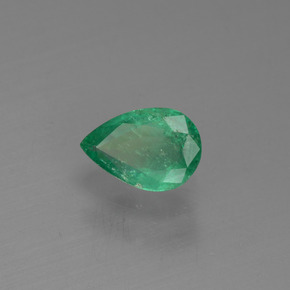 0.37 ct Green Emerald Stone, Natural Emerald in Pear Facet Shape for Sale