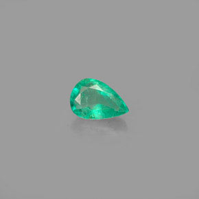 0.35 ct Green Emerald Gemstone, Emerald Gem in Pear Facet Shape for Sale.