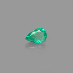 0.35 ct Green Emerald Stone, Natural Emerald in Pear Facet Shape for Sale