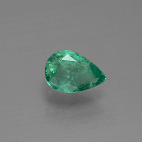 0.41 ct Green Emerald Gemstone, Emerald Gem in Pear Facet Shape for Sale.