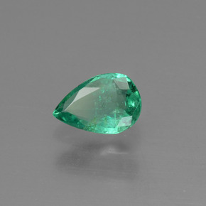 0.41 ct Green Emerald Stone, Natural Emerald in Pear Facet Shape for Sale
