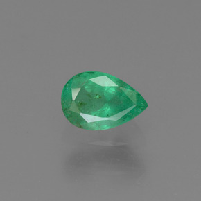 0.42 ct Green Emerald Gemstone, Emerald Gem in Pear Facet Shape for Sale.