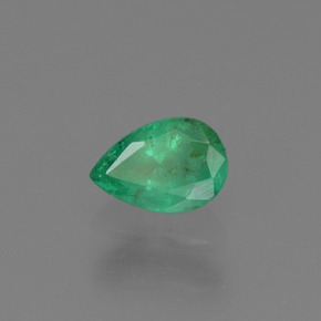 0.42 ct Green Emerald Stone, Natural Emerald in Pear Facet Shape for Sale