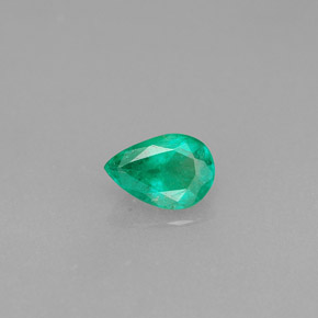 0.33 ct Green Emerald Gemstone, Emerald Gem in Pear Facet Shape for Sale.
