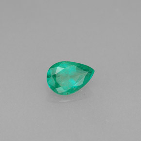 0.33 ct Green Emerald Stone, Natural Emerald in Pear Facet Shape for Sale