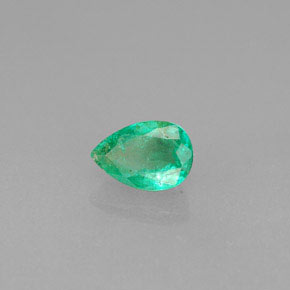 0.42 ct Green Emerald Stone, Natural Emerald in Pear Facet Shape for Sale