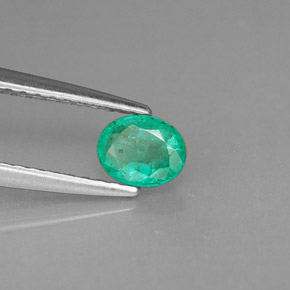 0.32 ct Green Emerald Stone, Natural Emerald in Oval Facet Shape for Sale