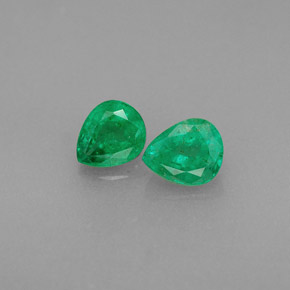 0.66 ct Green Emerald Gemstone, Emerald Gem in Pear Facet Shape for Sale.