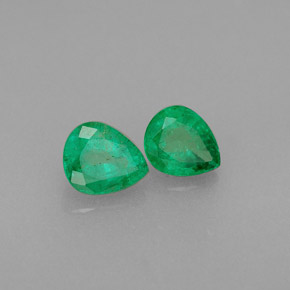 0.66 ct Green Emerald Stone, Natural Emerald in Pear Facet Shape for Sale