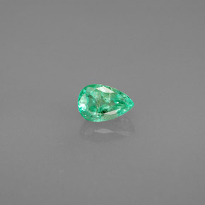 0.47 ct Green Emerald Gemstone, Emerald Gem in Pear Facet Shape for Sale.