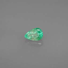 0.47 ct Green Emerald Stone, Natural Emerald in Pear Facet Shape for Sale