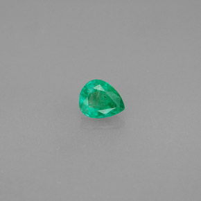 0.32 ct Green Emerald Gemstone, Emerald Gem in Pear Facet Shape for Sale.