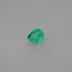 0.32 ct Green Emerald Stone, Natural Emerald in Pear Facet Shape for Sale