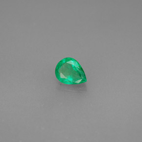 0.30 ct Green Emerald Stone, Natural Emerald in Pear Facet Shape for Sale
