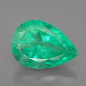4.79 ct Green Emerald Gemstone, Emerald Gem in Pear Facet Shape for Sale.
